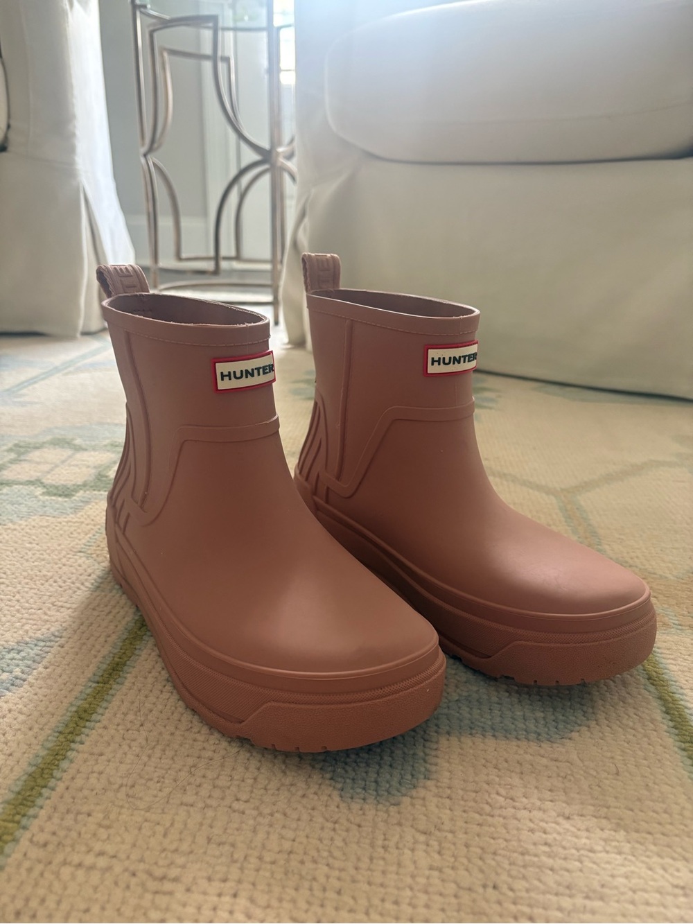 Hunter Mauve Pink Ankle Rain Boots